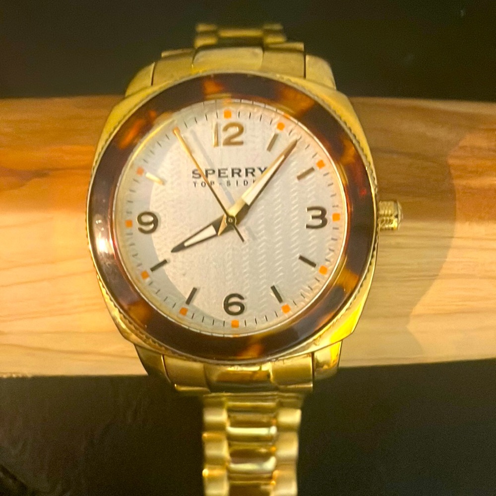 Sperry 102058 White Dial Gold Tone Stainless Steel Women's Watch